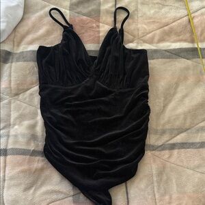 Express Black Velvet Bodysuit